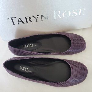 Taryn By Taryn Rose Purple Glitter Ballet Flats 6.5  Slip On Comfort Shoes